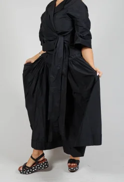 Pull on Pleated Skirt in Black