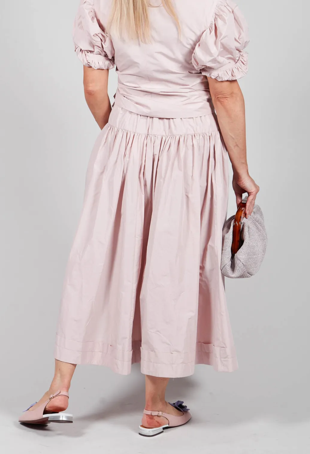 Pull on Pleated Skirt in Pink