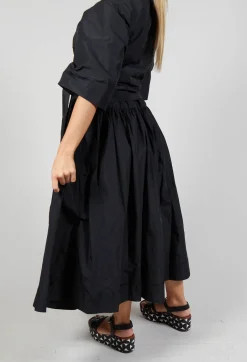 Pull on Pleated Skirt in Black