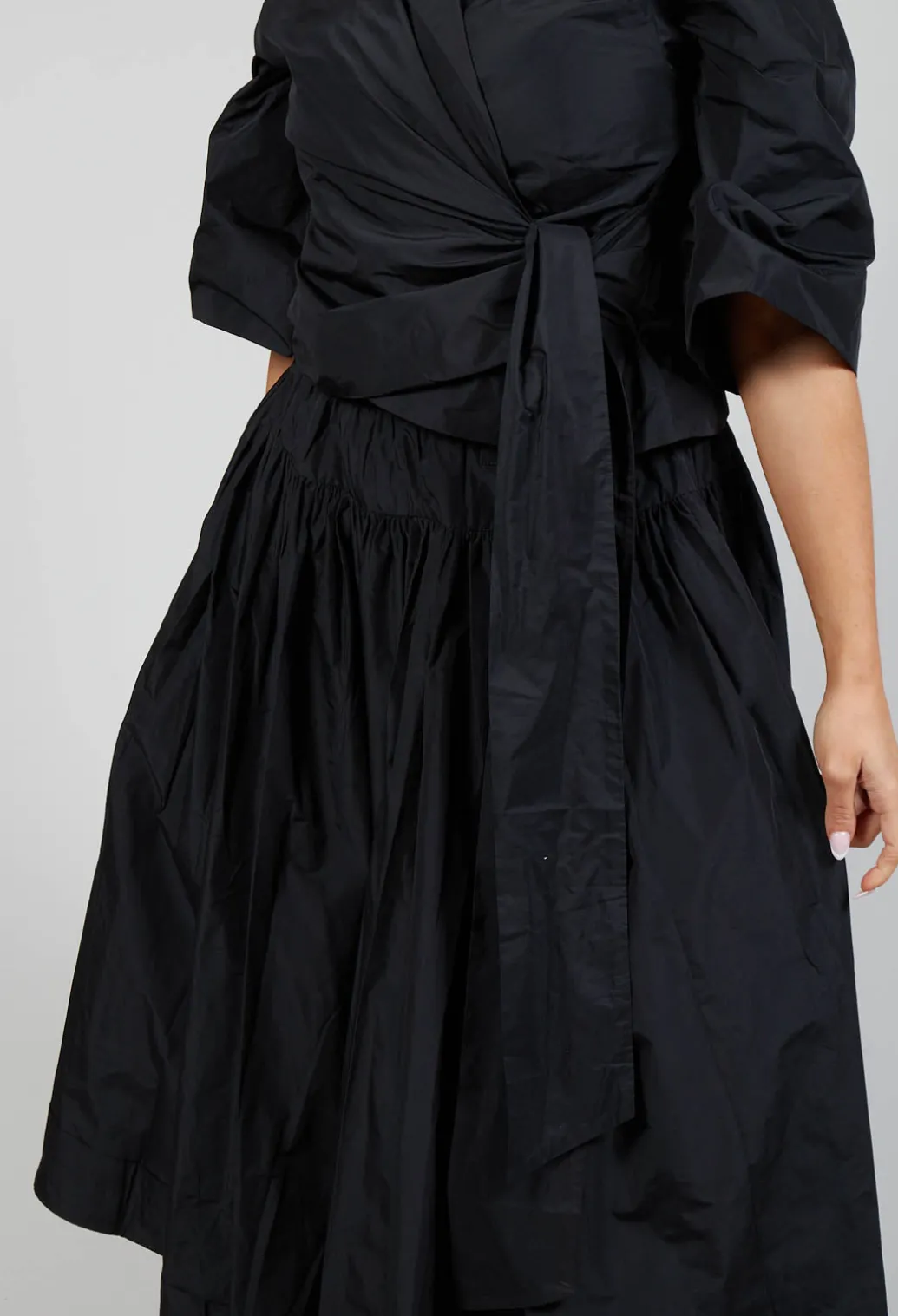 Pull on Pleated Skirt in Black