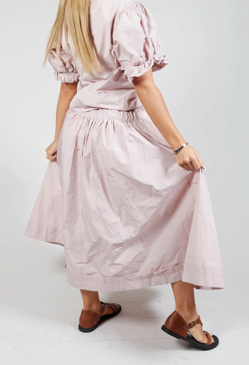 Pull on Pleated Skirt in Pink