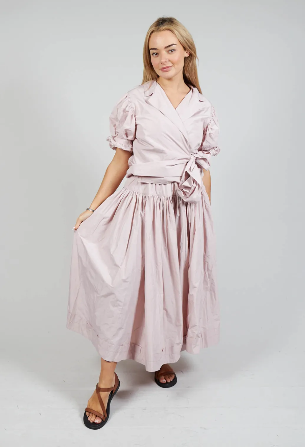 Pull on Pleated Skirt in Pink