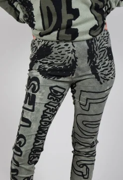 Pull On Skinny Trousers in Defender Big Print