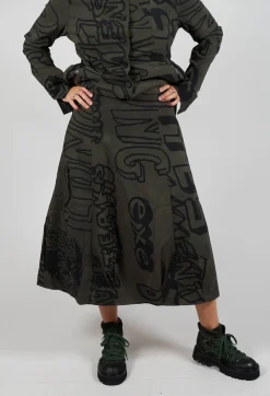 Pull On Skirt in Jungle Big Print