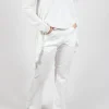 Pull On Slim Fit Trousers in Starwhite