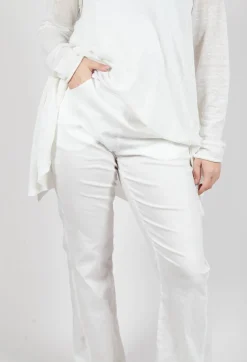 Pull On Slim Fit Trousers in Starwhite