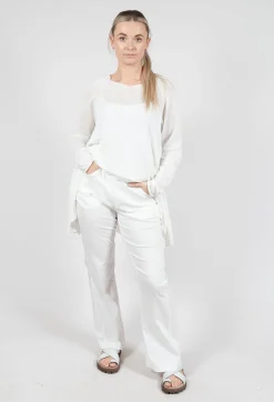 Pull On Slim Fit Trousers in Starwhite