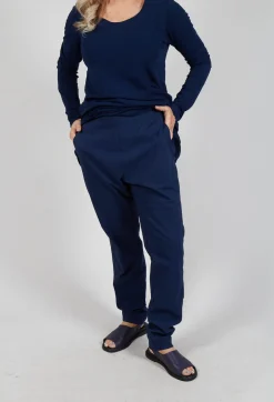 Pull On Slim Leg Trousers in Navy