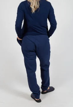 Pull On Slim Leg Trousers in Navy