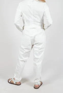 Pull On Slim Leg Trousers in Offwhite