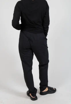 Pull On Slim Leg Trousers in Black
