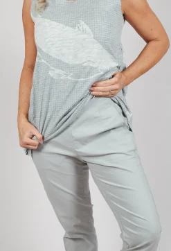 Pull On Slim Leg Trousers in Grey