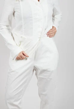 Pull On Slim Leg Trousers in Offwhite