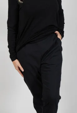 Pull On Slim Leg Trousers in Black