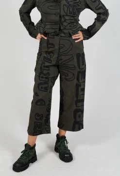 Pull On Straight Leg Trousers in Jungle Big Print