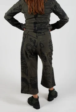 Pull On Straight Leg Trousers in Jungle Big Print
