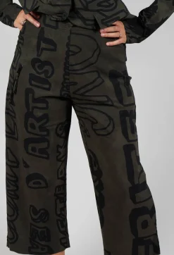 Pull On Straight Leg Trousers in Jungle Big Print