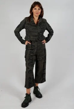 Pull On Straight Leg Trousers in Jungle Big Print
