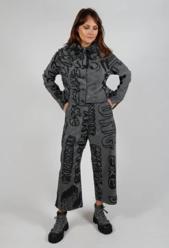 Pull On Straight Leg Trousers in Rock Big Print