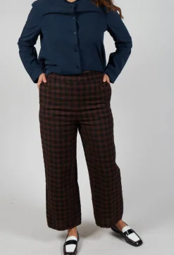 Pull On Trouser in Ebano Check