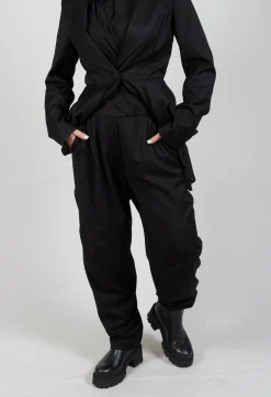 Pull On Trousers in Black Print