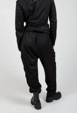 Pull On Trousers in Black Print