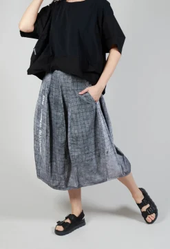 Pull On Tulip Skirt in Placed Black Print