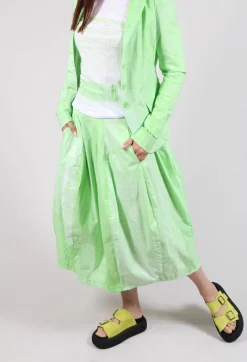 Pull On Tulip Skirt in Placed Lime Print