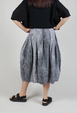 Pull On Tulip Skirt in Placed Black Print