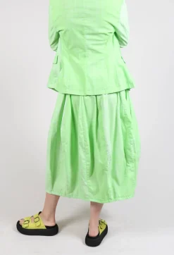 Pull On Tulip Skirt in Placed Lime Print