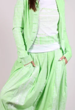 Pull On Tulip Skirt in Placed Lime Print
