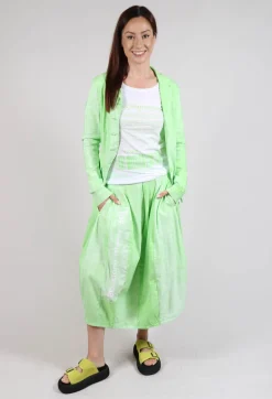 Pull On Tulip Skirt in Placed Lime Print