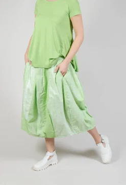 Pull On Tulip Skirt in Placed Lime Print