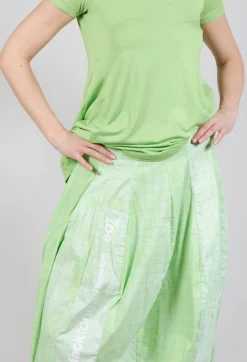 Pull On Tulip Skirt in Placed Lime Print
