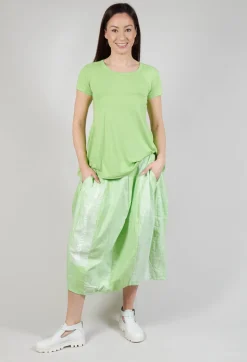 Pull On Tulip Skirt in Placed Lime Print