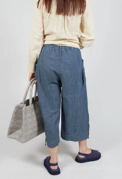 Pull String Capri Trousers in Oyster Grey