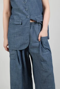 Pull String Capri Trousers in Oyster Grey
