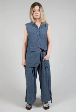 Pull String Capri Trousers in Oyster Grey