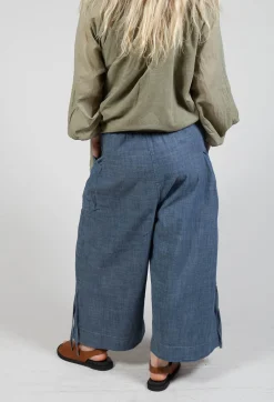 Pull String Capri Trousers in Oyster Grey