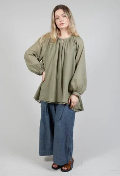 Pull String Capri Trousers in Oyster Grey
