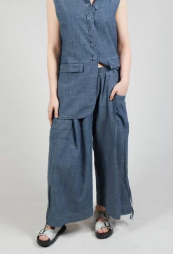 Pull String Capri Trousers in Oyster Grey