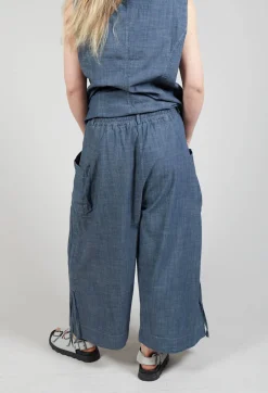 Pull String Capri Trousers in Oyster Grey