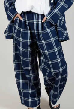 Pull String Waist Trousers in Indigo