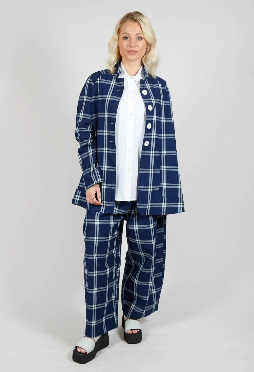 Pull String Waist Trousers in Indigo