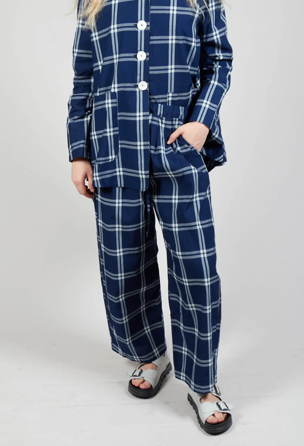 Pull String Waist Trousers in Indigo
