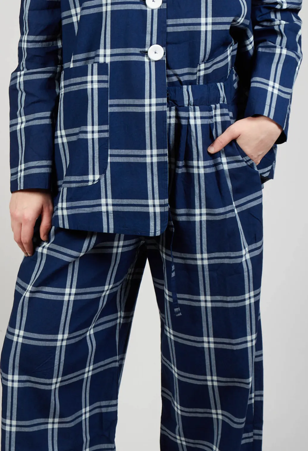 Pull String Waist Trousers in Indigo