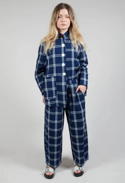 Pull String Waist Trousers in Indigo