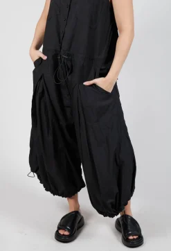Pull Toggle Jumpsuit in Black