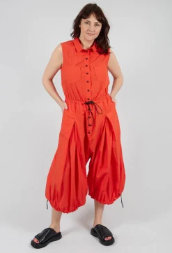 Pull Toggle Jumpsuit in Mandarine