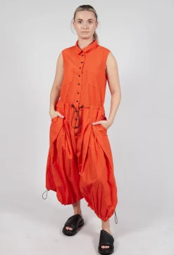 Pull Toggle Jumpsuit in Mandarine